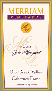 Merriam 2005 Jones Vineyard Cabernet Franc